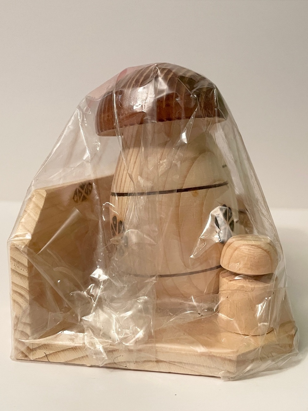 Vintage Wooden Mushroom Salt Pepper Shaker Toothpick Holder Set - Picture 8 of 14